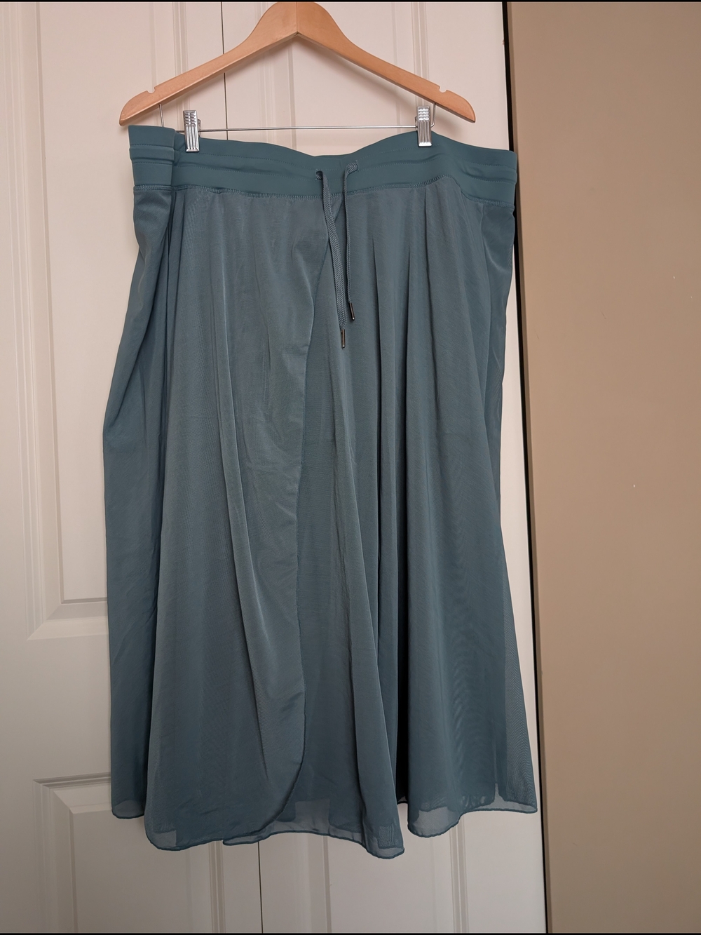 HALARA Teal Midi Skirt with Drawstring Waist